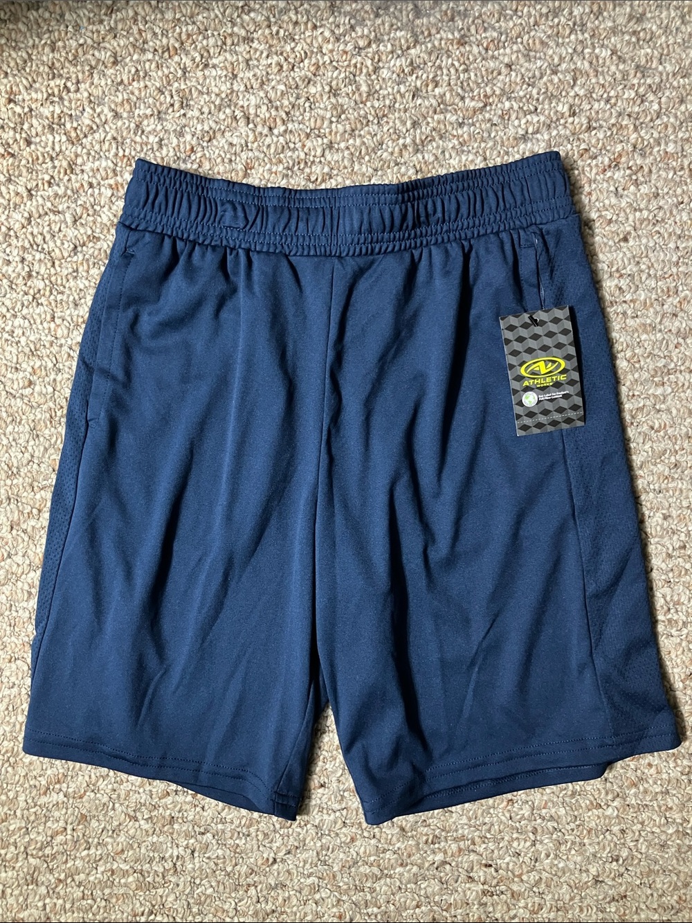 Athletic Works Navy Athletic Shorts with Elastic Waist